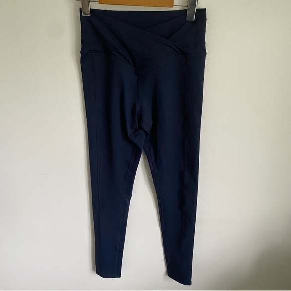 Muscle Nation Full Length V Wrap Leggings in Navy Blue • M Medium - Picture 4 of 5